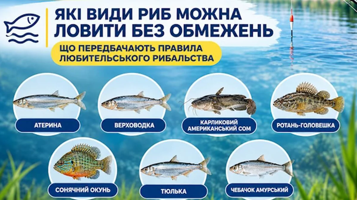 У Дніпрі та області рибалкам дозволили виловлювати 7 видів риб без лімітів